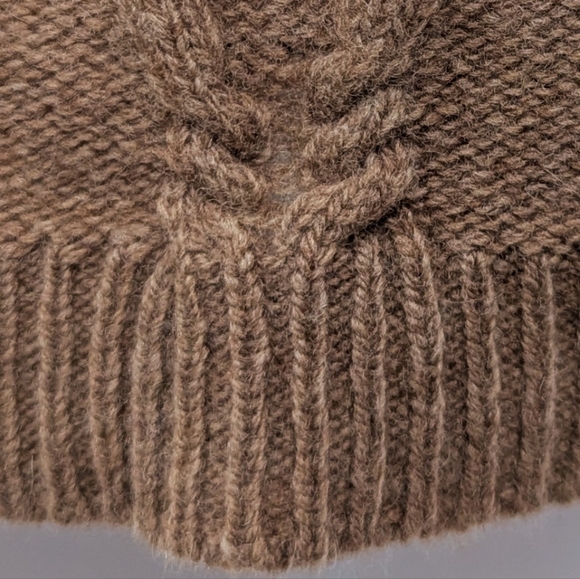 Ann Taylor Loft Cardigan Sweater Cable Knit Cashmere Blend Button Front Brown M - Picture 8 of 10